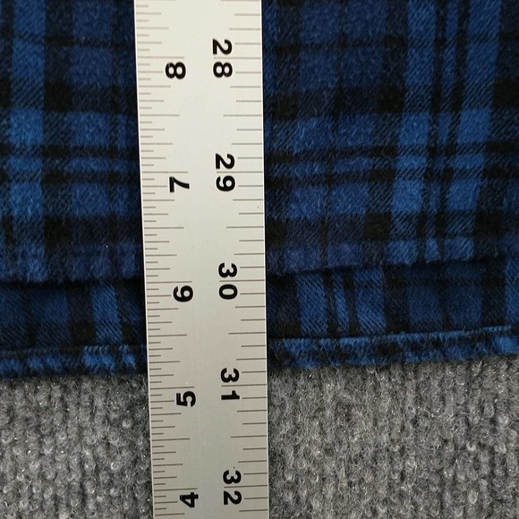 Boston Traders Men's Flannel Button-Down Shirt Blue Black XXL Plaid 100% Cotton - Picture 11 of 12